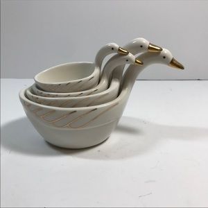 Anthropologie Gold Gilt Swans Geese Measuring Cups